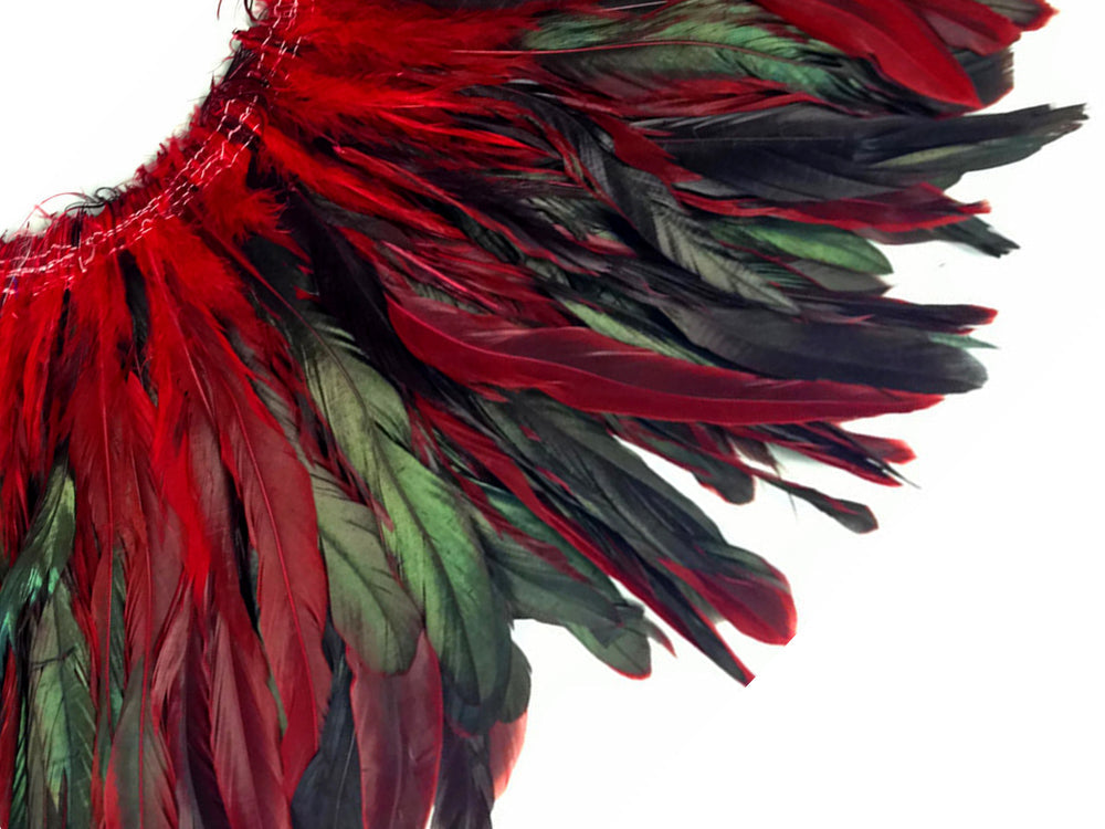 8-10" Natural Inch Strip Red Accent Feathers for Wedding Centerpieces
