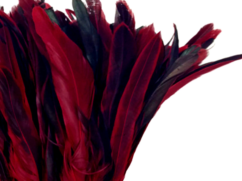 8-10" Natural Inch Strip Red Accent Feathers for Wedding Centerpieces