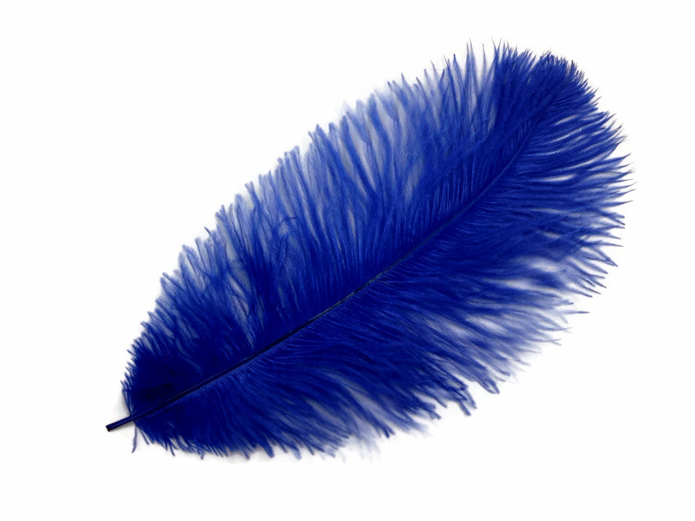 1/2 Lb. - 9-13" Royal Blue Dyed Ostrich Body Drab Wholesale Feathers (Bulk)