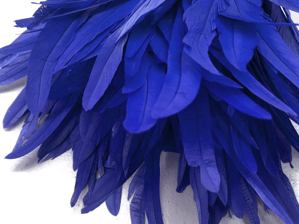 2 yards - 8-10" Royal Blue Strung Natural Bleach Accent Feathers for Wedding Backdrops & Arches