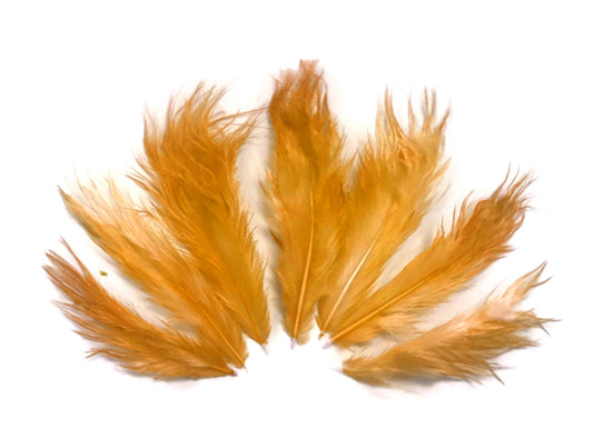 1 dozen - Gold Solid Antique Mini Accent Feathers for Wedding Bridal Accessories