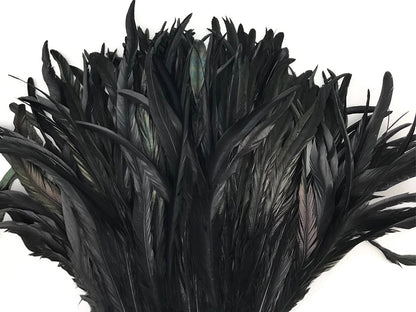 2 yards - 8-10" Natural Black Strung Bleach Accent Feathers for Wedding Backdrops & Arches