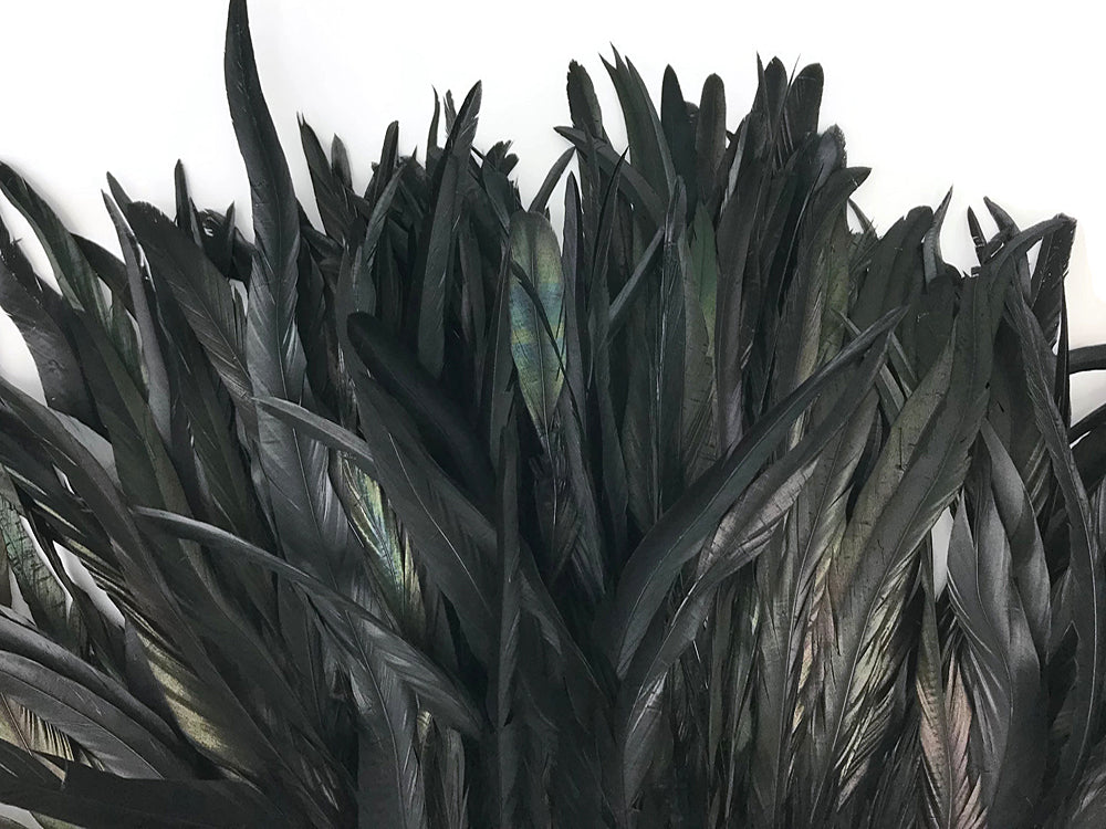 8-10" Natural Inch Strip Black Accent Feathers for Wedding Centerpieces
