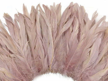 2 yards - 8-10" Natural Taupe Strung Bleach Accent Feathers for Wedding Backdrops & Arches