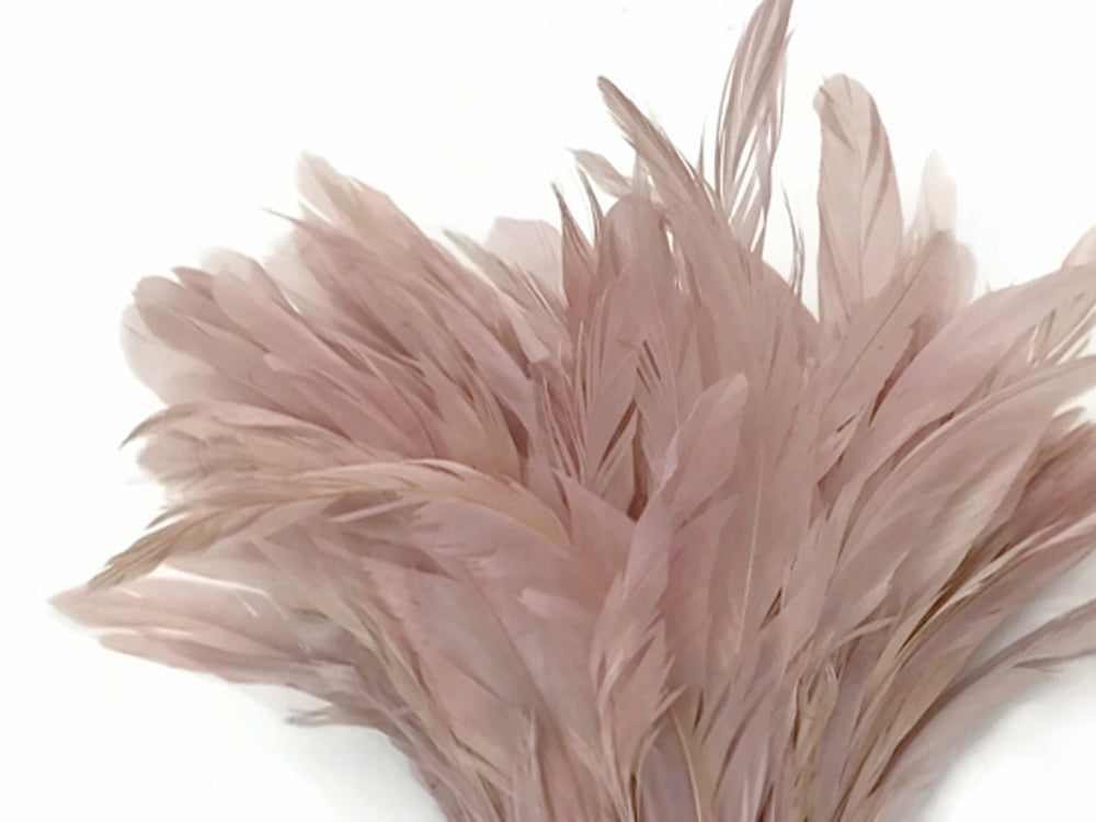 2 yards - 8-10" Natural Taupe Strung Bleach Accent Feathers for Wedding Backdrops & Arches