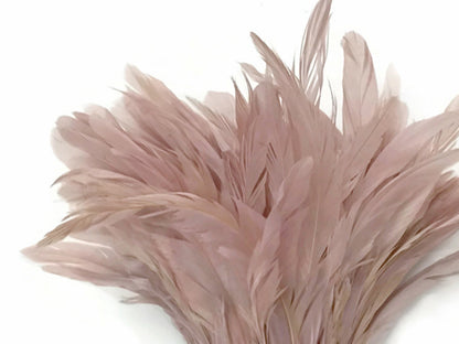 2 yards - 8-10" Natural Taupe Strung Bleach Accent Feathers for Wedding Backdrops & Arches