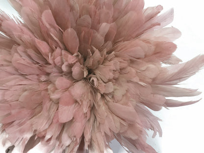 2 yards - 8-10" Natural Taupe Strung Bleach Accent Feathers for Wedding Backdrops & Arches