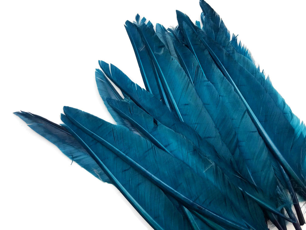 50 oz - Teal Pack Blue Primary Accent Feathers for Wedding Centerpieces