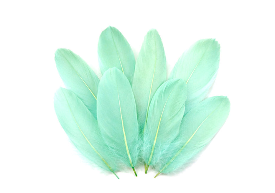 A quarter pound - Aqua Blue Satinettes Pallet Accent Feathers for Wedding Backdrops & Arches