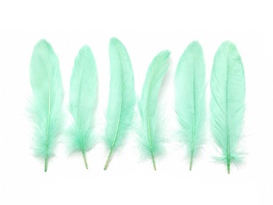 3 oz - Green Pack Aqua Satinettes Accent Feathers for Wedding Bouquets & Boutonnieres