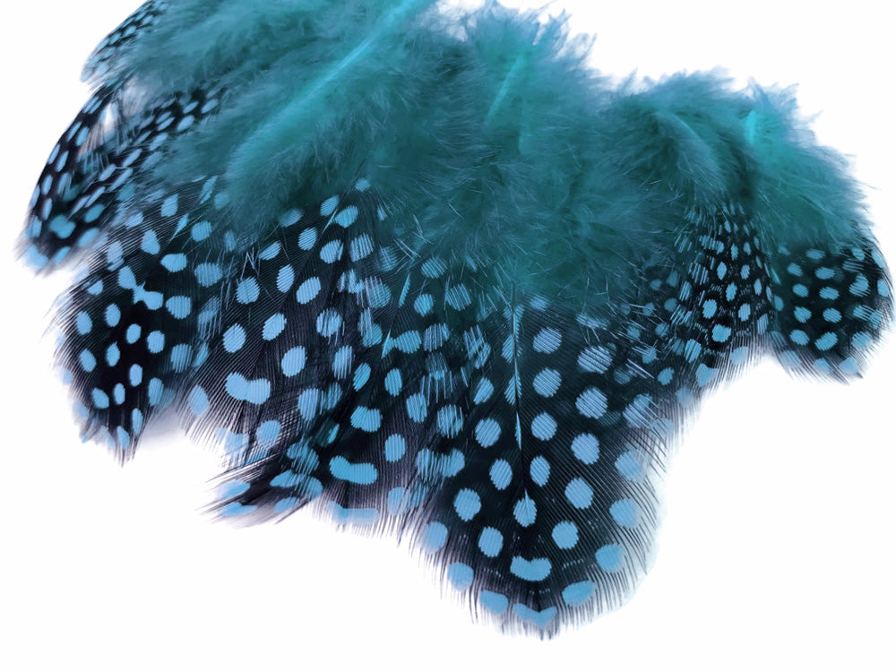 A quarter pound - Turquoise Blue Hen Plumage Accent Feathers for Wedding Backdrops & Arches