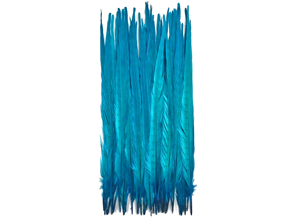 10 pieces - 18-22" Turquoise Blue Bleached Dyed Accent Feathers for Wedding Centerpieces