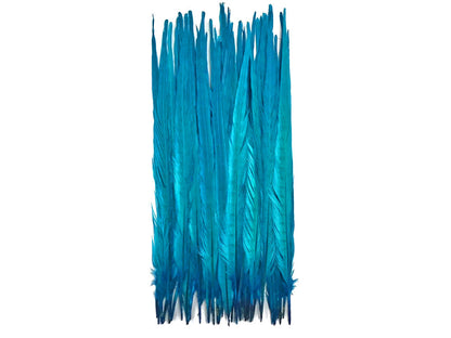 10 pieces - 18-22" Turquoise Blue Bleached Dyed Accent Feathers for Wedding Centerpieces