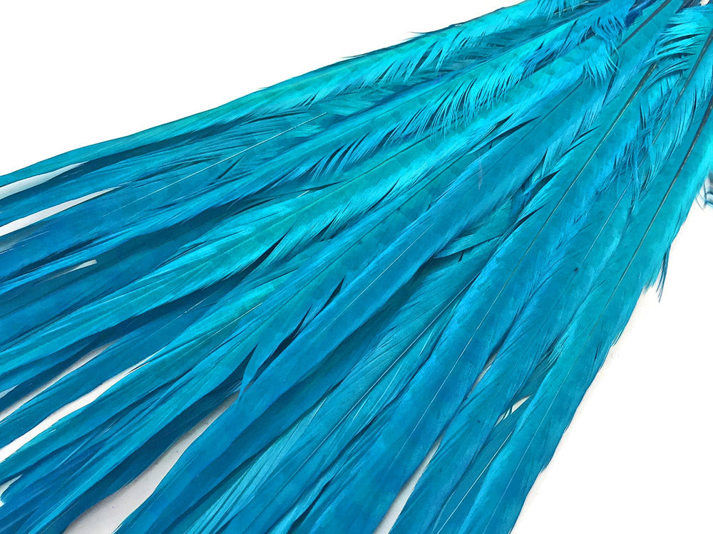 10 pieces - 18-22" Turquoise Blue Bleached Dyed Accent Feathers for Wedding Centerpieces