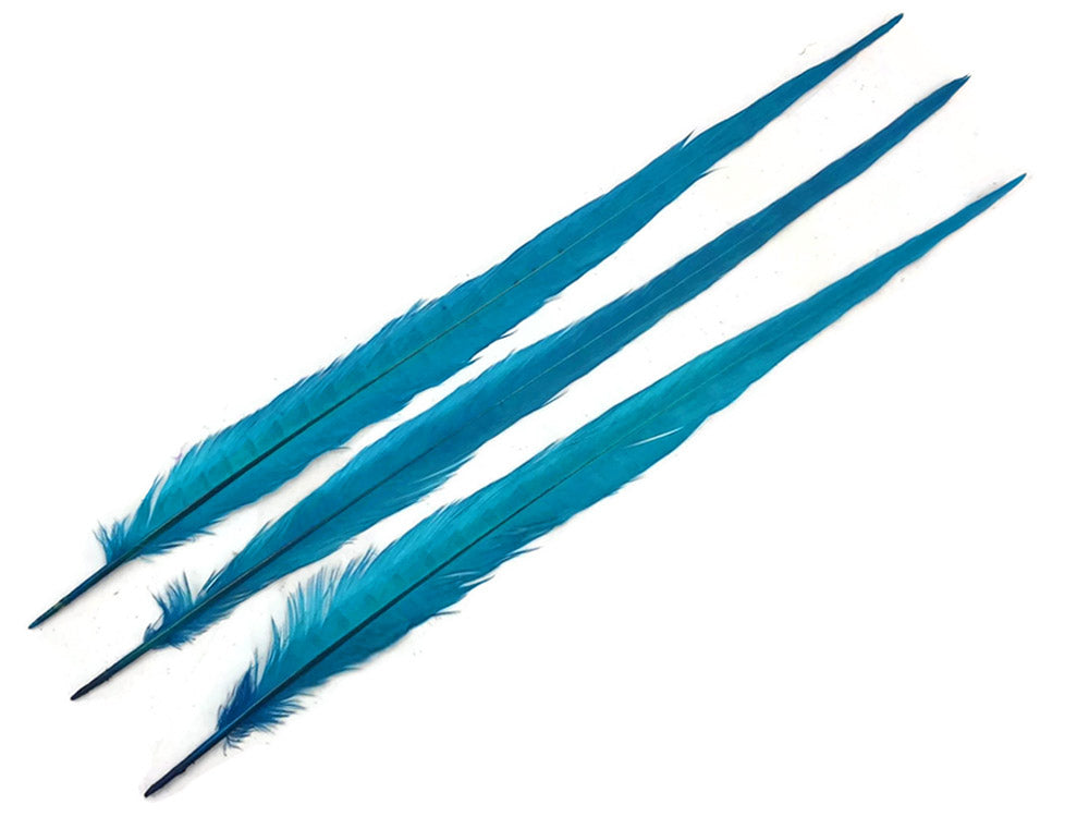 10 pieces - 18-22" Turquoise Blue Bleached Dyed Accent Feathers for Wedding Centerpieces