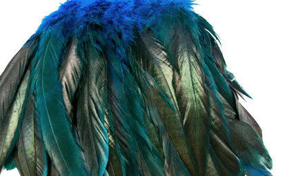 2 yards - 8-10" Turquoise Blue Half Bronze Accent Feathers for Wedding Backdrops & Arches