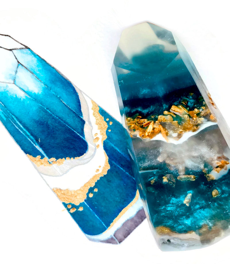 Turquoise Crystal Point Accent Feathers for Wedding Centerpieces
