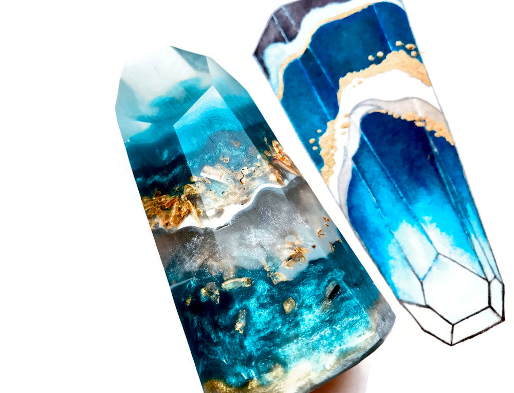Turquoise Crystal Point Accent Feathers for Wedding Centerpieces