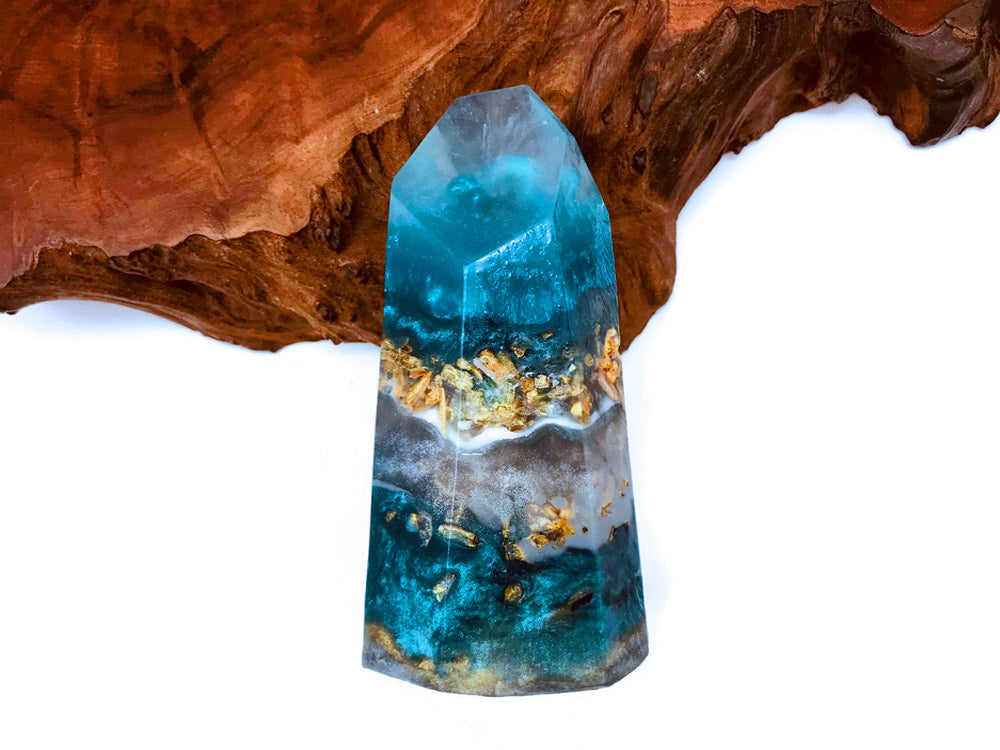 Turquoise Crystal Point Accent Feathers for Wedding Centerpieces