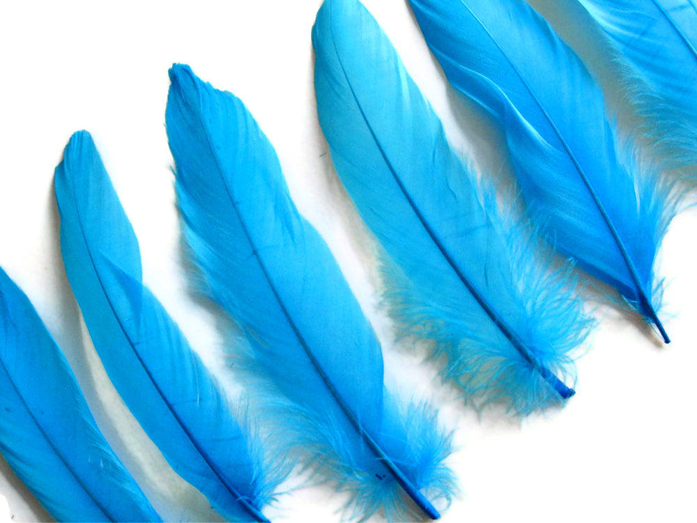 3 oz - Turquoise Pack Blue Satinettes Accent Feathers for Wedding Bouquets & Boutonnieres