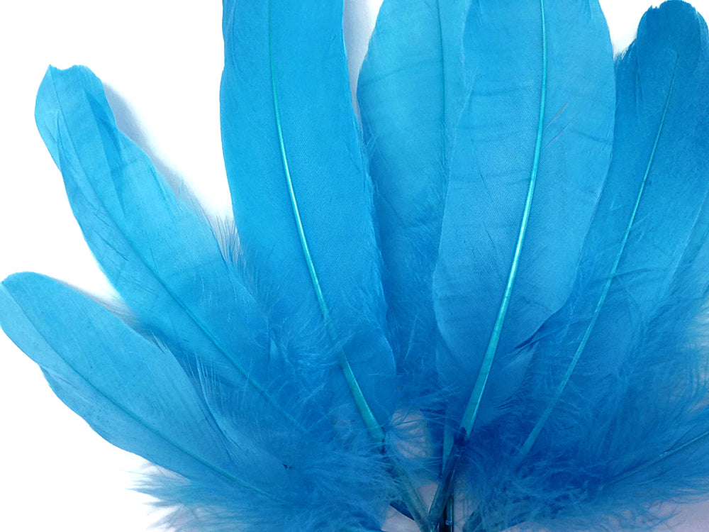3 oz - Turquoise Pack Blue Satinettes Accent Feathers for Wedding Bouquets & Boutonnieres