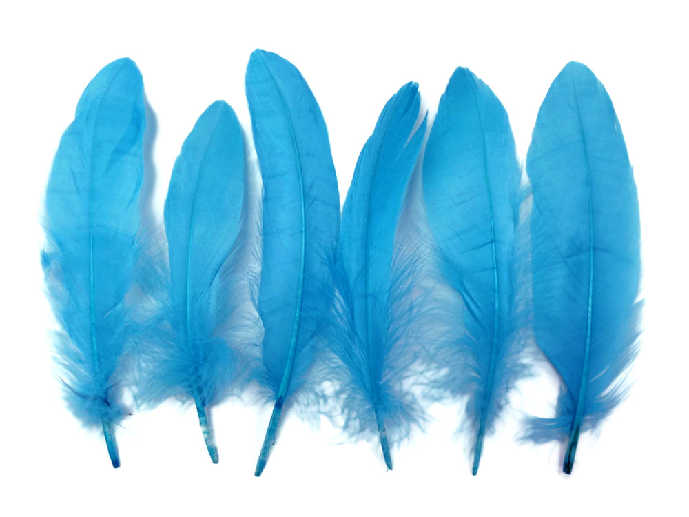 3 oz - Turquoise Pack Blue Satinettes Accent Feathers for Wedding Bouquets & Boutonnieres