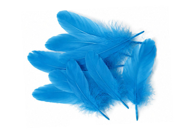 A quarter pound - Turquoise Blue Satinettes Pallet Accent Feathers for Wedding Backdrops & Arches