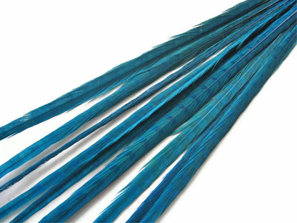 10 pieces - 18-22" Turquoise Blue Bleached Dyed Accent Feathers for Wedding Centerpieces