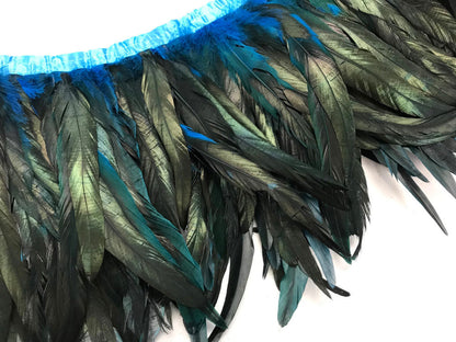 1 yard - 10-12" Turquoise Blue Dyed Over Accent Feathers for Wedding Backdrops & Arches