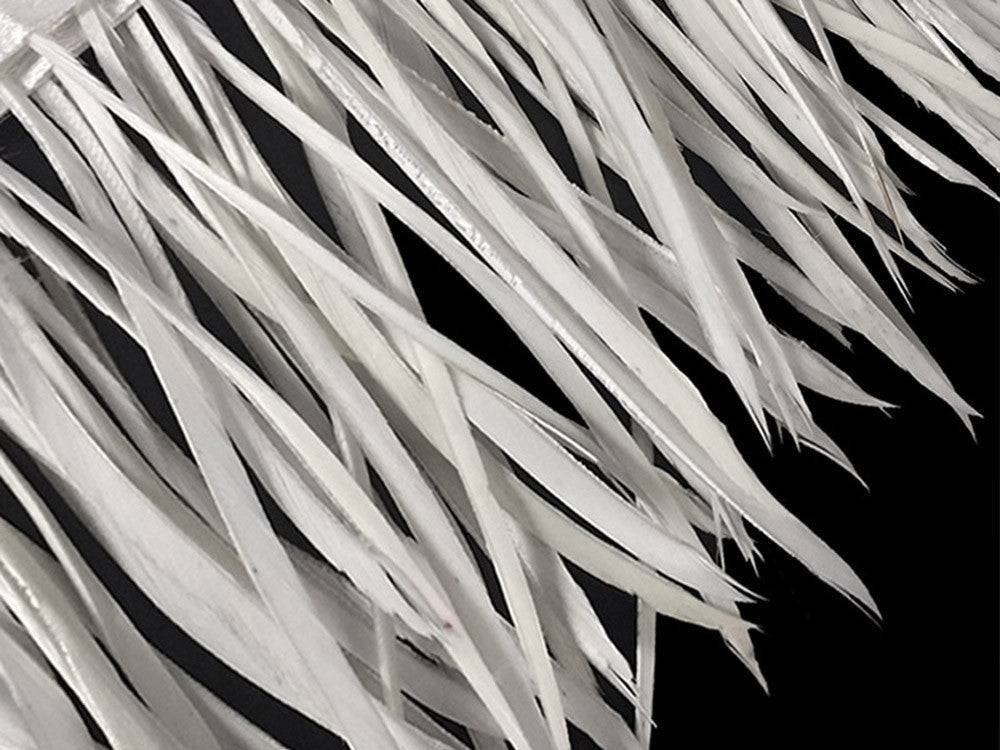 1 Yard - White Goose Biots Stripped Wing Wholesale Feather Trim