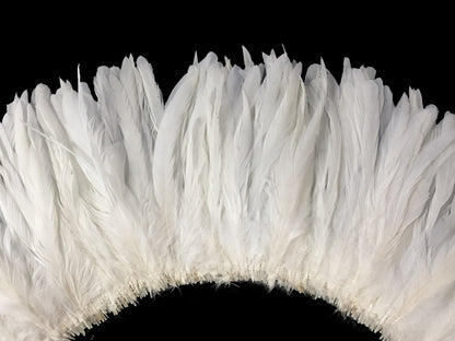 2 yards - 8-10" Natural White Strung Bleach Accent Feathers for Wedding Backdrops & Arches