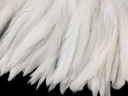 2 yards - 8-10" Natural White Strung Bleach Accent Feathers for Wedding Backdrops & Arches