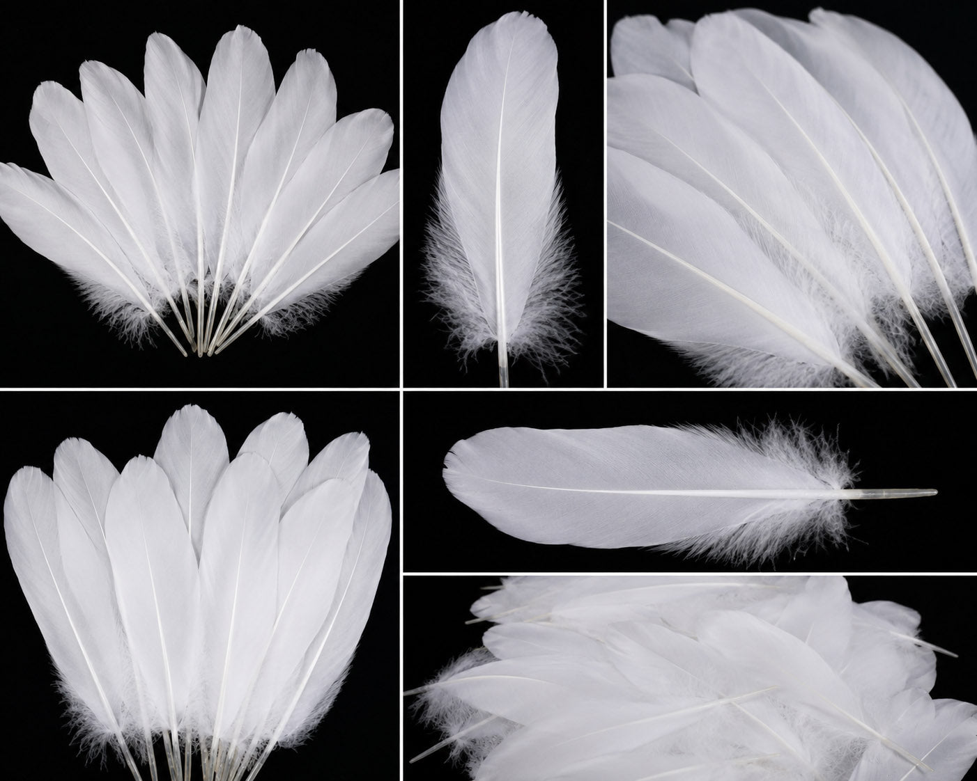 3 oz - White Pack Satinettes Pallet Accent Feathers for Wedding Bouquets & Boutonnieres