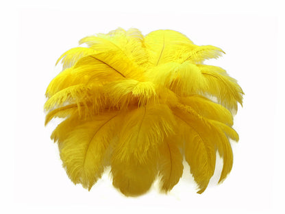 1/2 Lb. - 9-13" Yellow Dyed Ostrich Body Drab Wholesale Feathers (Bulk)