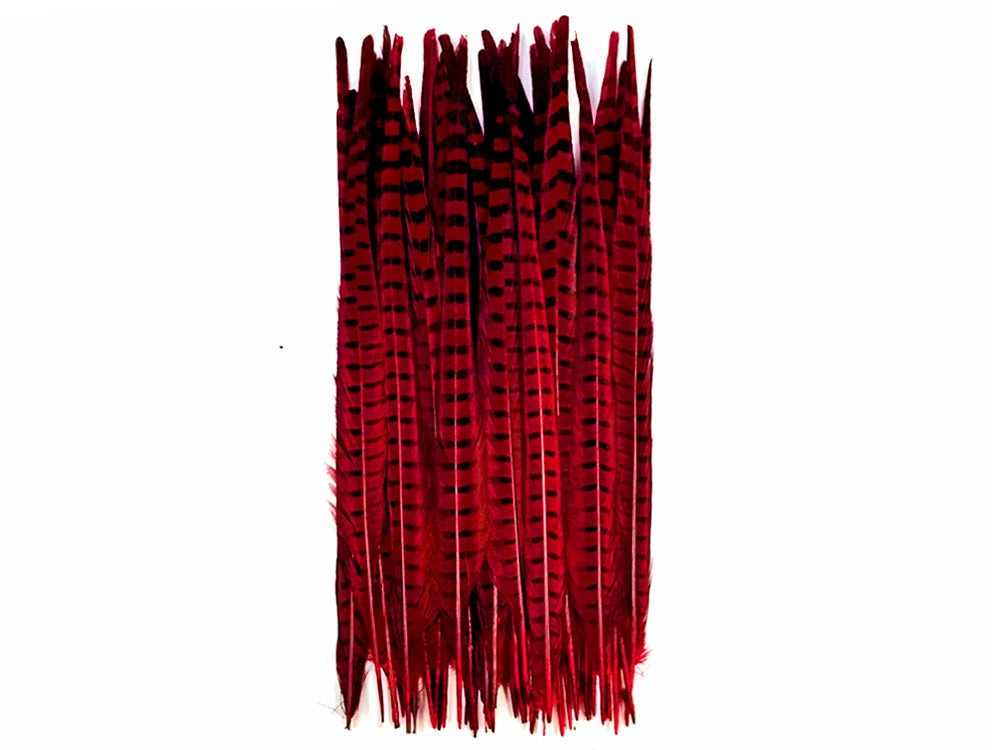 10 pieces - 18-22" Natural Red Wine Dyed Accent Feathers for Wedding Centerpieces