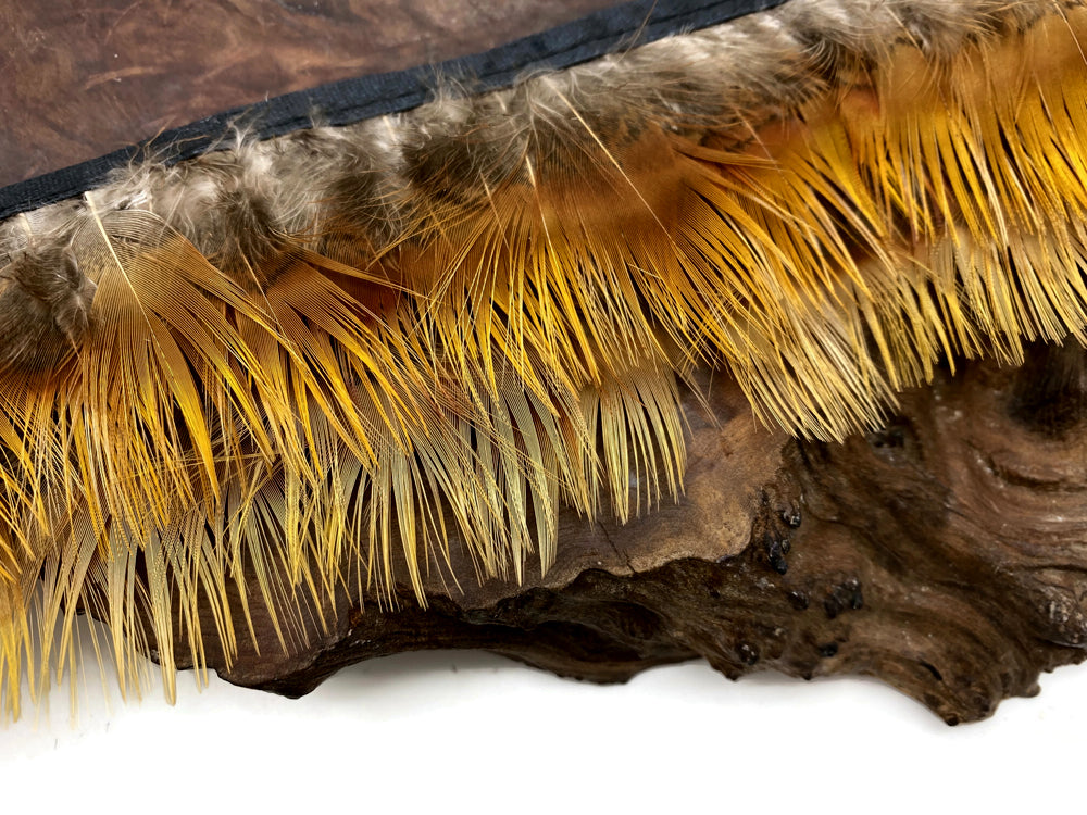 1 yard - Natural Yellow Golden Plumage Accent Feathers for Wedding Backdrops & Arches