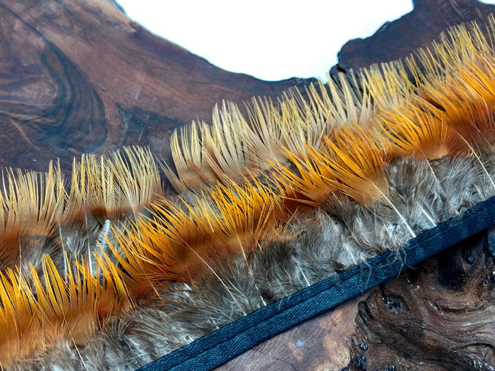 1 yard - Natural Yellow Golden Plumage Accent Feathers for Wedding Backdrops & Arches