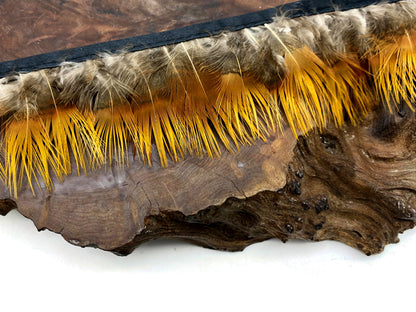 1 yard - Natural Yellow Golden Plumage Accent Feathers for Wedding Backdrops & Arches