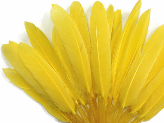 1/4 Lb. - Yellow Dyed Duck Cochettes Loose Wing Quill Wholesale Feather (Bulk)