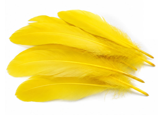 3 oz - Yellow Pack Satinettes Pallet Accent Feathers for Wedding Bouquets & Boutonnieres