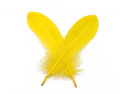 3 oz - Yellow Pack Satinettes Pallet Accent Feathers for Wedding Bouquets & Boutonnieres