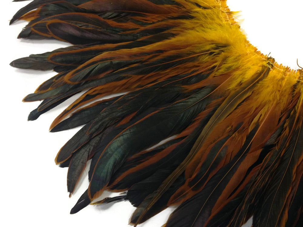 2 yards - 8-10" Natural Golden Yellow Half Accent Feathers for Wedding Backdrops & Arches