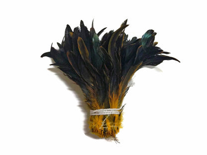 8-10" Natural Inch Strip Golden Accent Feathers for Wedding Centerpieces