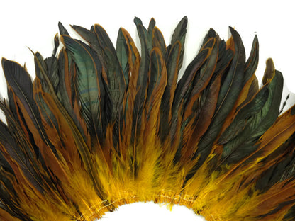 2 yards - 8-10" Natural Golden Yellow Half Accent Feathers for Wedding Backdrops & Arches